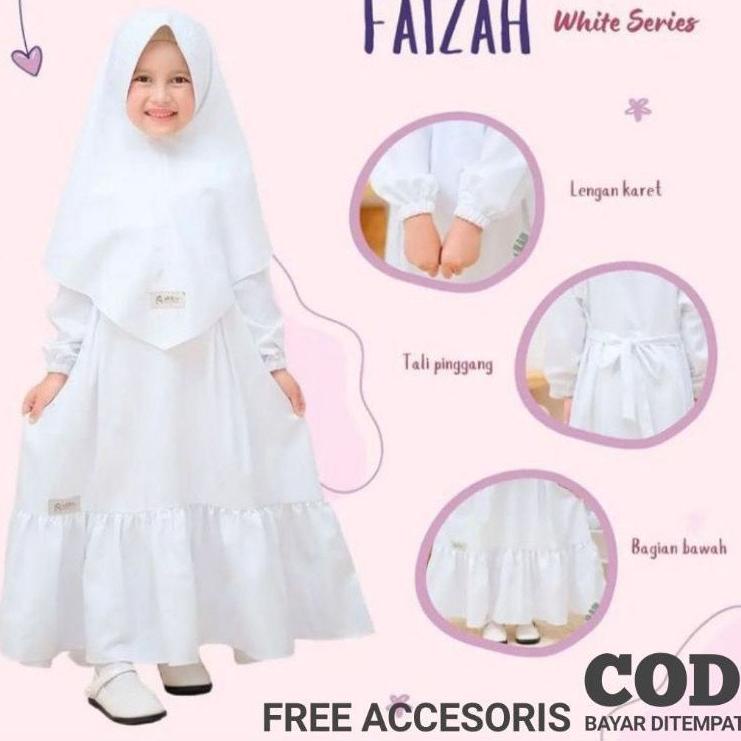 Bisa Cod Gamis Anak Perempuan Gamis Anak Warna Putih Anak 1-10 Tahun Gamis Putih Manasik Haji Anak G