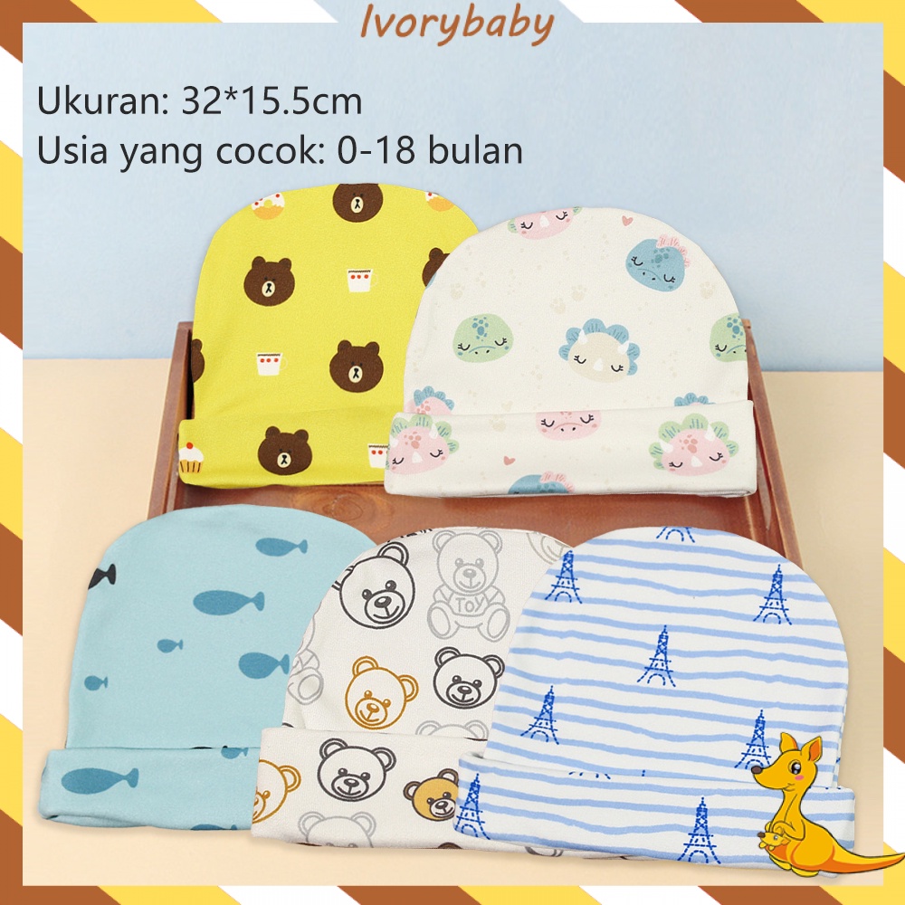 Ivorybaby Topi bayi newborn kupluk bayi lembut