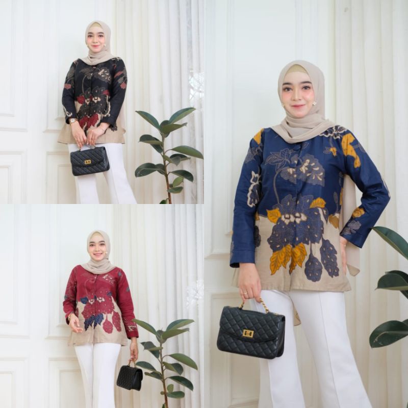 Blus/Kemeja Wanita Batik Lengan Panjang - Naira Batik