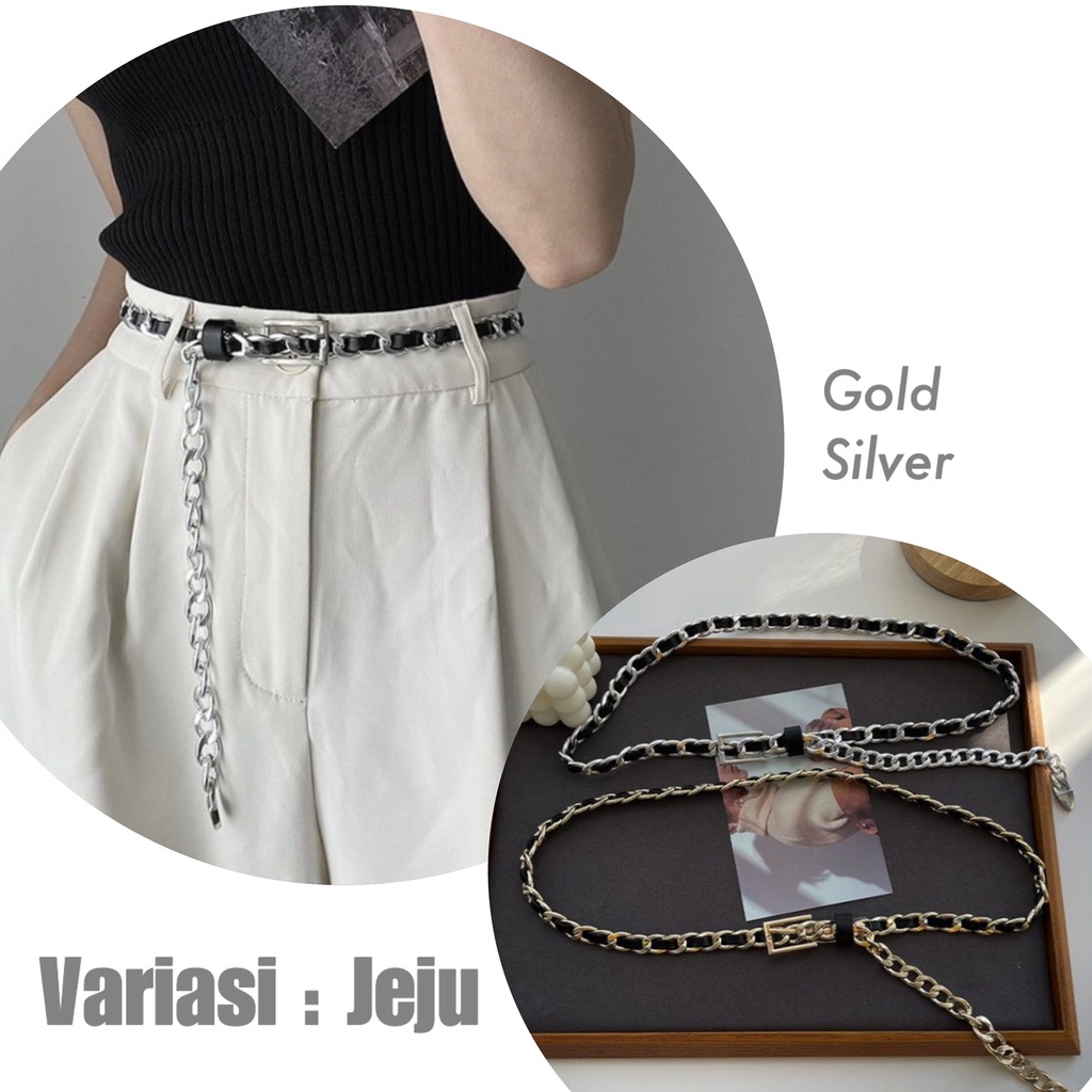 VENDI - Belt Wanita Rantai Ikat Pinggang Chain Metal Fashion Gold Waist &quot;Aries&quot;