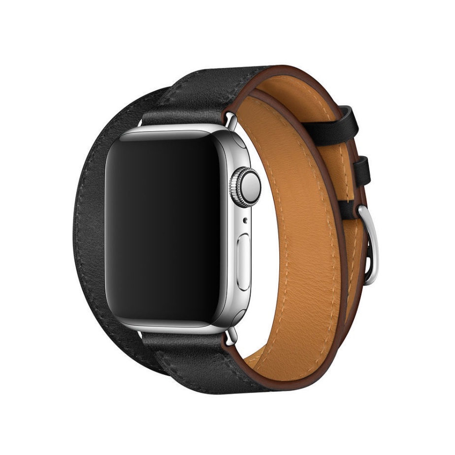 Leather Strap Double Ring Band iWatch Series 38mm 40mm 41mm 42mm 44mm 45mm 49mm