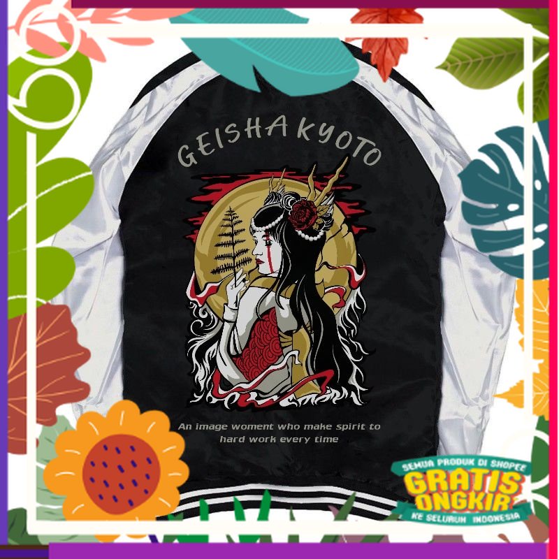 BOMBER JAKET SUKAJAN JEPANG CULTURE GEISHA / tebal hangat ff