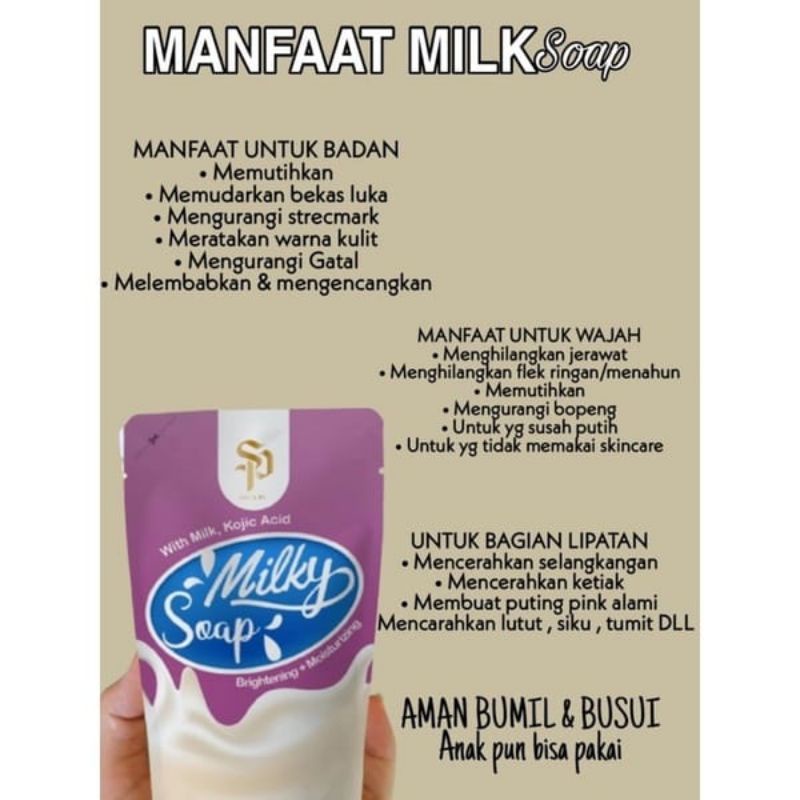 SABUN MILKY SOAP WITH MILK KOJIC ACID BRIGHTENING 80 GR