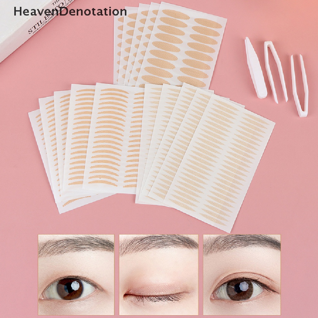 [HeavenDenotation] 200pcs Invisible Lace Mesh Double Eyelid Lift Strip Tape Perekat Sticke tweezer HDV