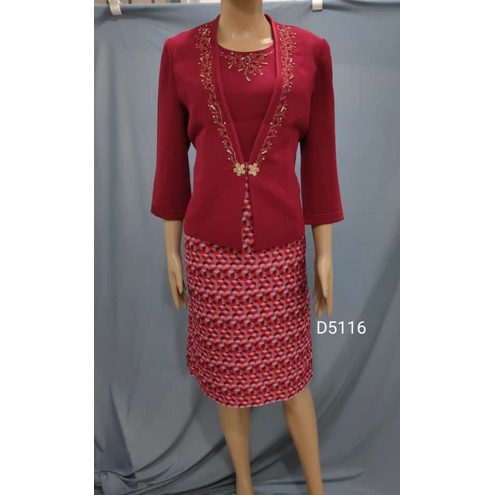 setelan dress Dragon 5116 merah