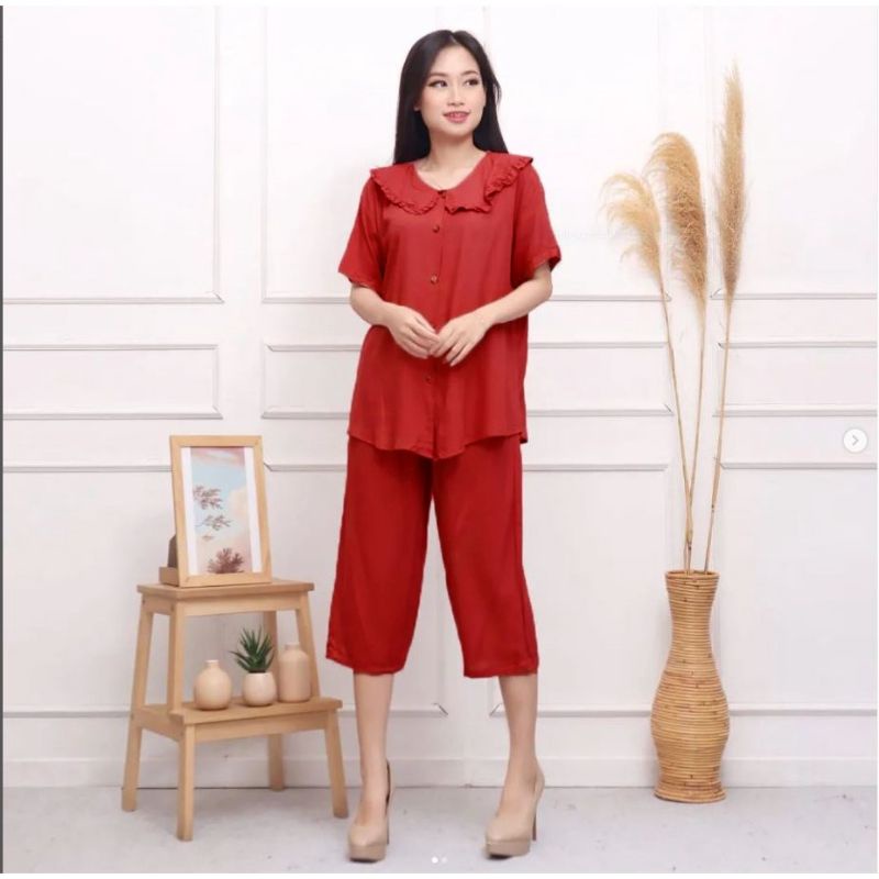 ONE SET WANITA KOREAN STYLE || SETELAN WANITA KRINGKEL || SETELAN LENGAN PENDEK WANITA