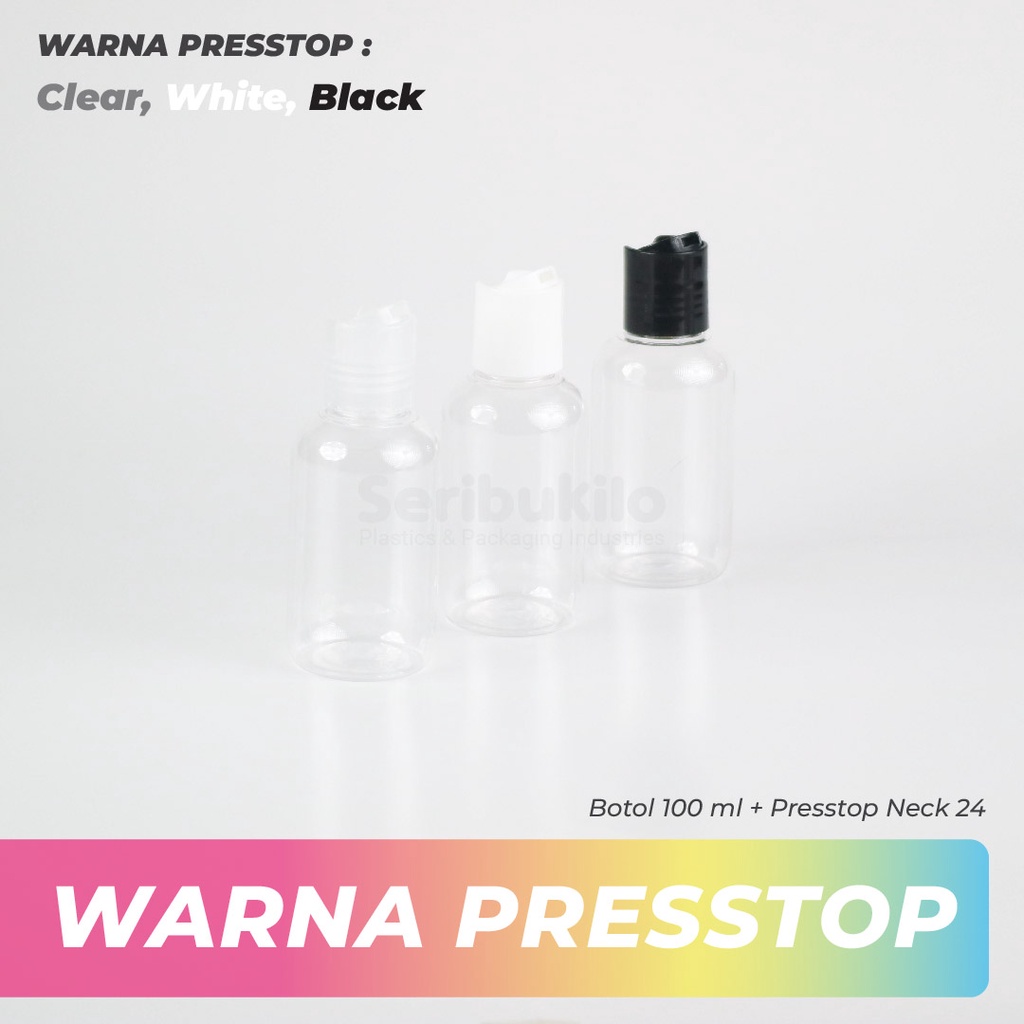 Botol Presstop SBR 100ml/Botol PET 100ml Presstop/Disctop