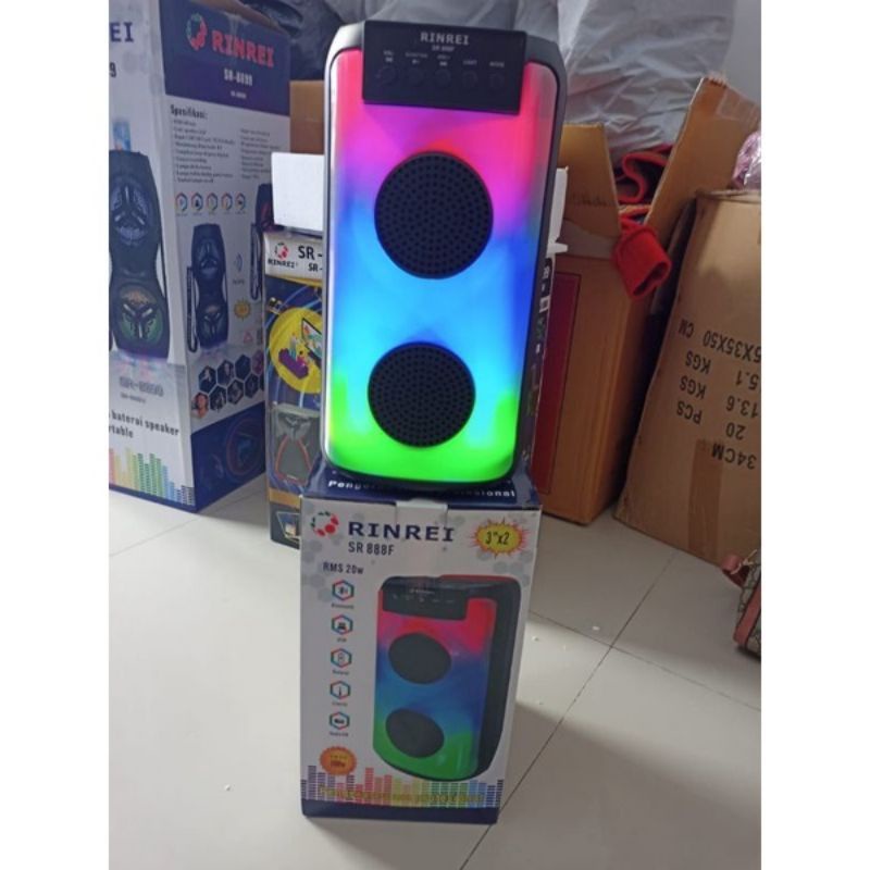 Speaker Portable Bluetooth 3&quot; x 2 Speaker Karaoke RINREI SR 888F