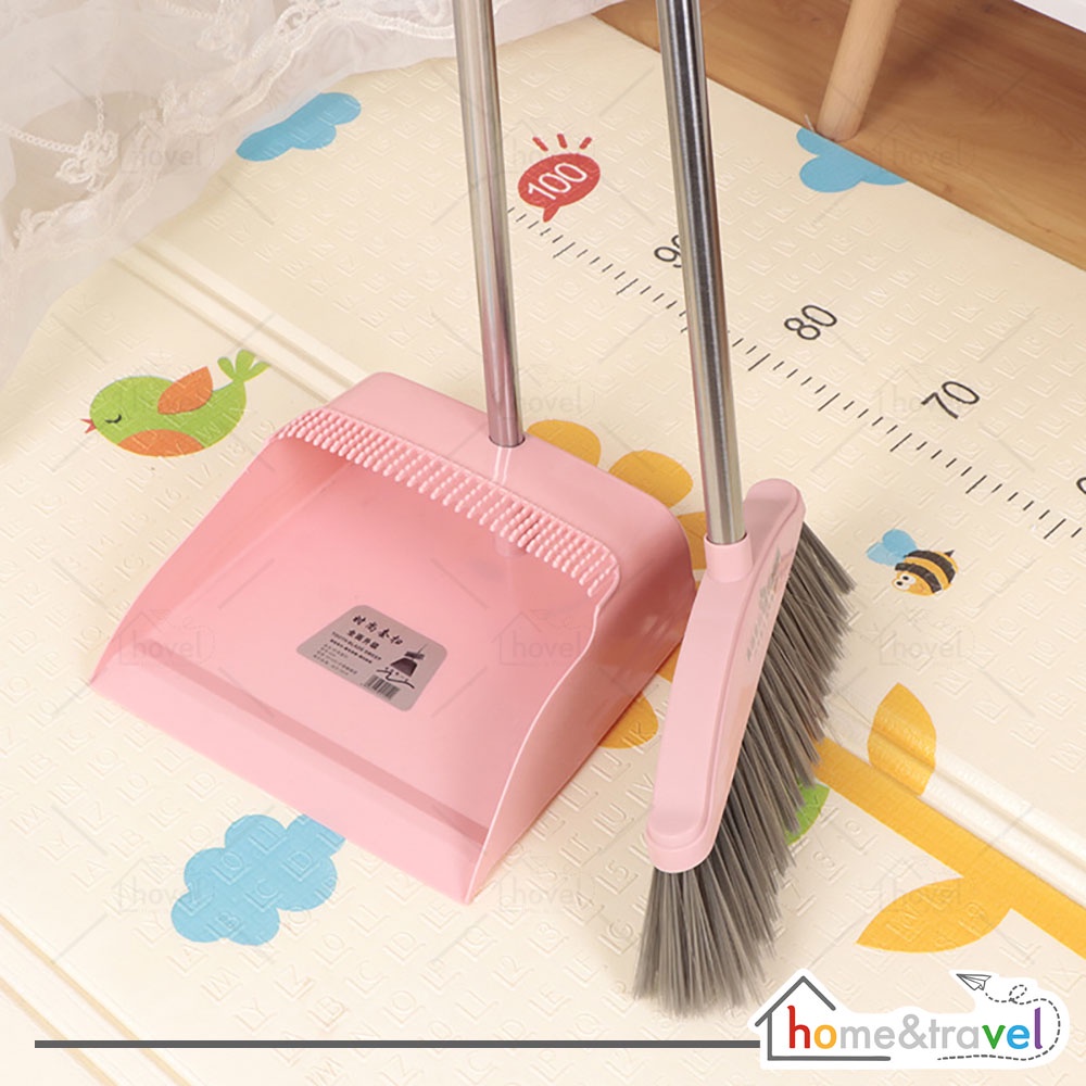 HOVELSHOP Set Sapu Pengki Alat Pembersih Lantai  2 in 1 Kombinasi Broom Set Dustpan