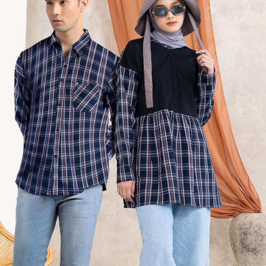 ♦ DGM Fashion Kemeja Flanel Couple kemeja couple baju couple pasangan couple flanel ❂