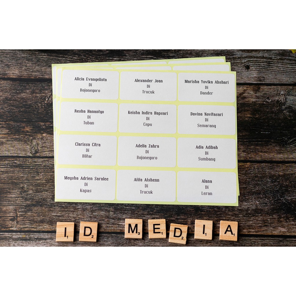 

(CETAK) / Print Stiker Label Undangan Murah No 103 / 135