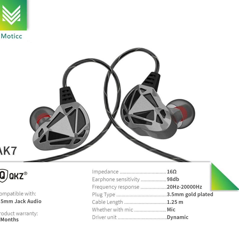 ☎ QKZ AK7 with Mic In Ear Earphone Gaming Heavy Bass Sports Headset ◘