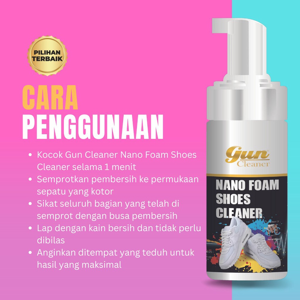 Nano Foam Pembersih Sepatu Tanpa Air Anti Ribet Tinggal Semprot 3 Menit Sepatu Bersih dan Wangi