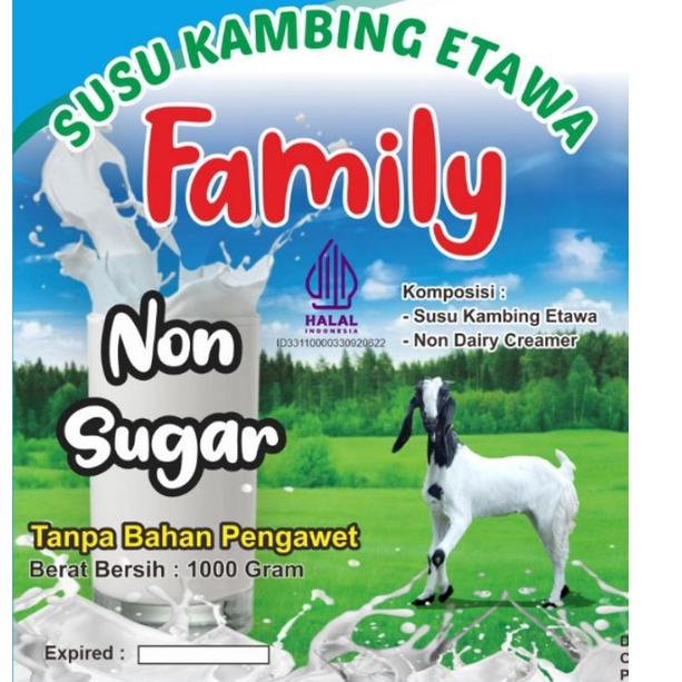 

⚡GROSIR⚡ Susu Kambing Etawa Family Non Sugar 1 KG Alufoil