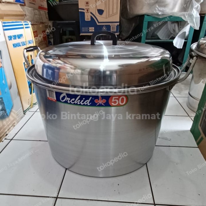 Terlaris Panci Tinggi Aluminium Orchid Ukuran 50 Cm(Khusus Ojek Online)Stokpot