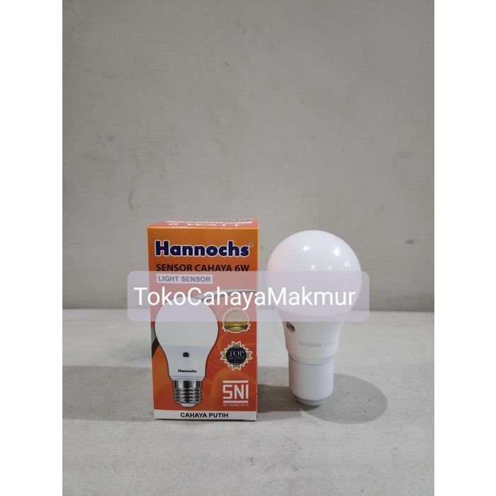 Lampu Led Sensor Cahaya 6w 6watt - Light Sensor Otomatis Hannochs