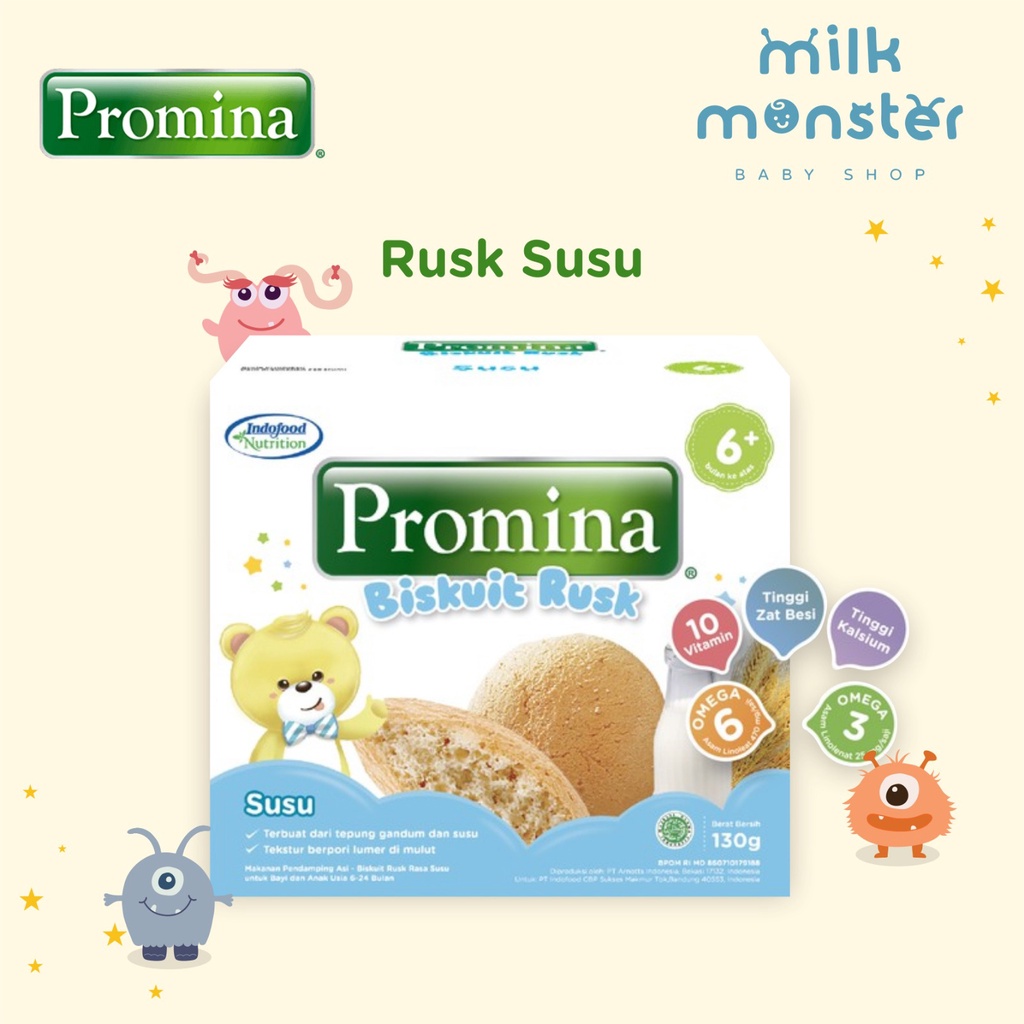 Promina Rusk Susu New 130 gr / biskuit susu bayi