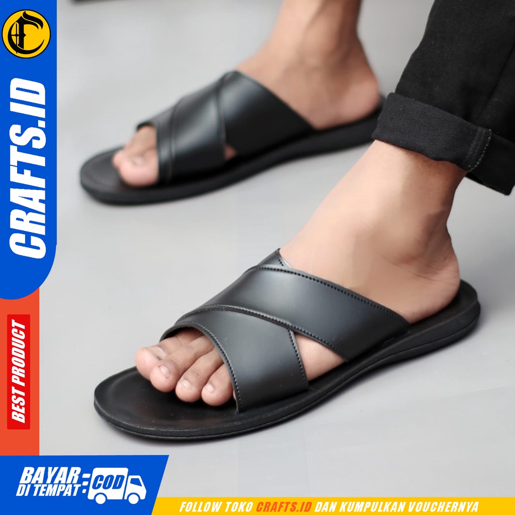 Sandal Selop Pria Sendal Slide Casual Crafts Juha