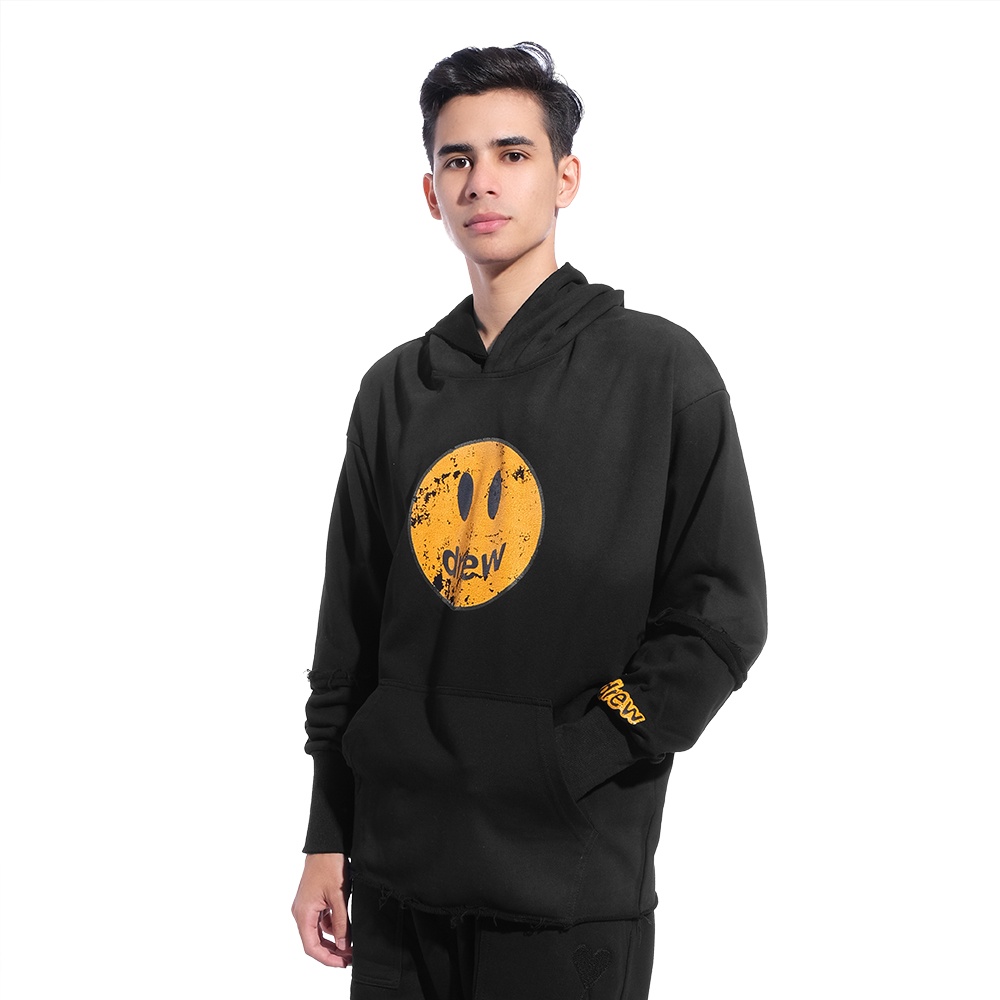 Drew House Faded Mascot Deconstructed Hoodie Black