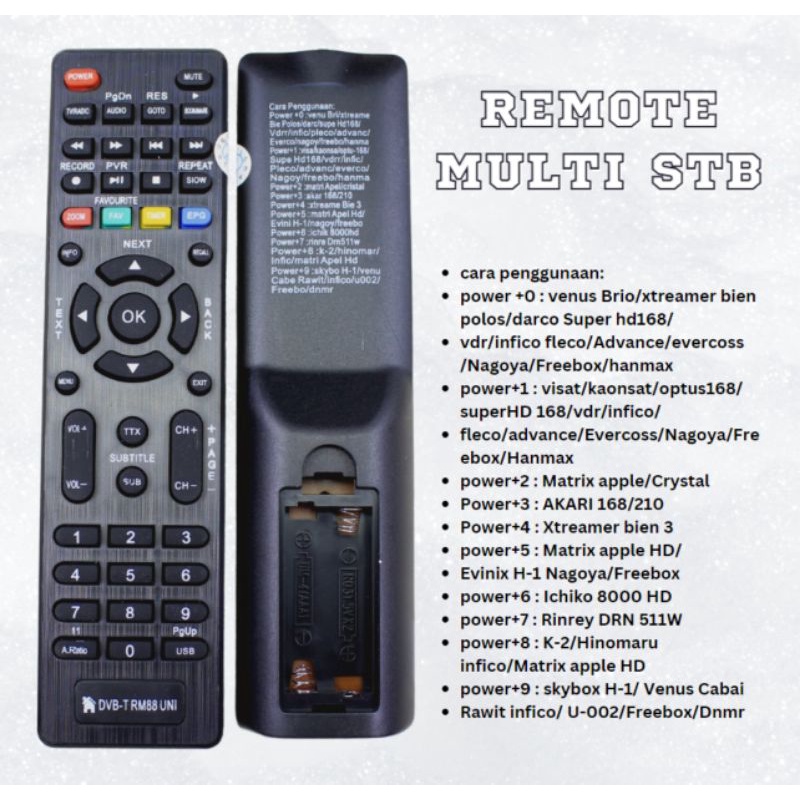 REMOT STB AKARI 168 - 210 - SKYBOX H-1 UNIVERSAL SET TOP BOX