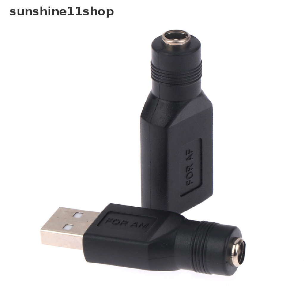 Sho 1pasang 5.5 * 2.1MM USB Male To DC5.5 Female USB Female Ke DC5.5 Female 5 V Adapter N