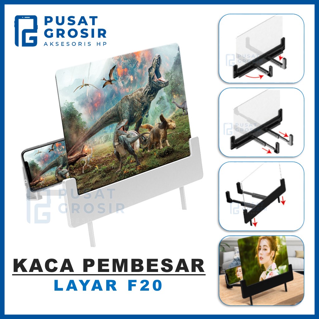 Kaca pembesar Layar hp F20 F-20 magnifying glass enlarged screen mobile phone stand Handphone screen