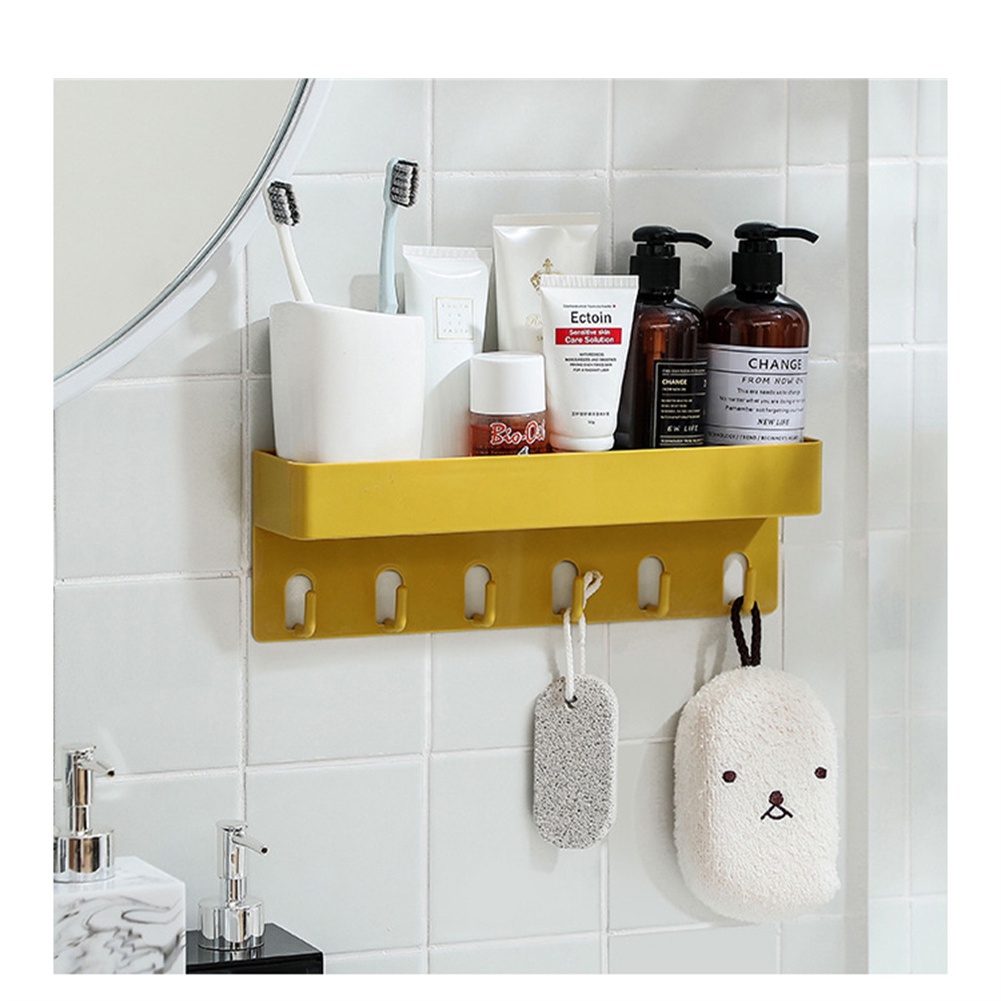 ღ Dinding Rak Gantung Perekat Diri Kamar Mandi Dapur Penyimpanan Keranjang Multifunctiona Gratis Punch Peralatan Penyimpanan Rumah Tangga Penyimpanan wadah