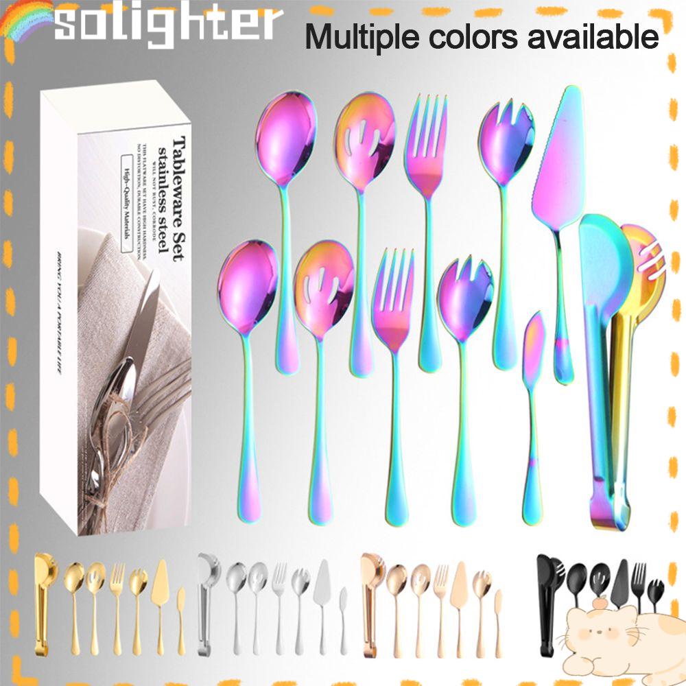 Solighter Sendok Makan Serving spoon Shovel Stainless Steel Cutlery Set Sendok Sup