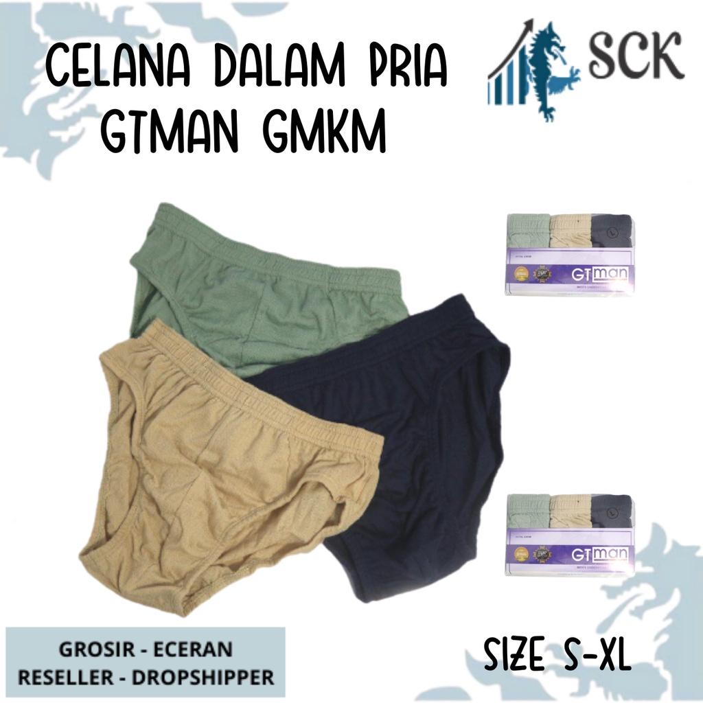 [ISI 3] CD Pria GT-MAN GMKM Bahan Katun Polyester| Celana dalam gt man dewasa Pria | CD GT man Cowok | GTman Katun Laki gmkm - sckmenwear GROSIR