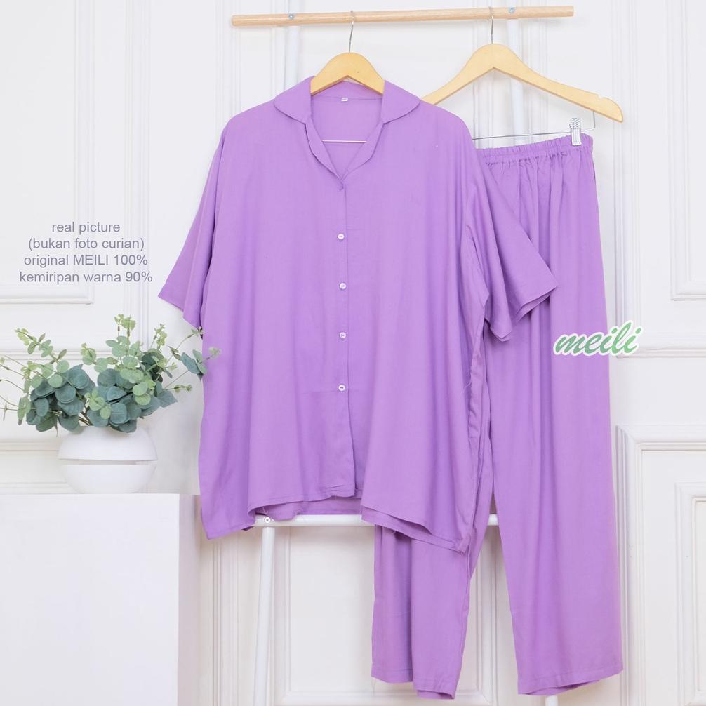 Celana Panjang | Xxl 5L Setelan Jumbo Rayon Polos Lengan Panjang Pendek Premium Basic Pajamas Bigsiz