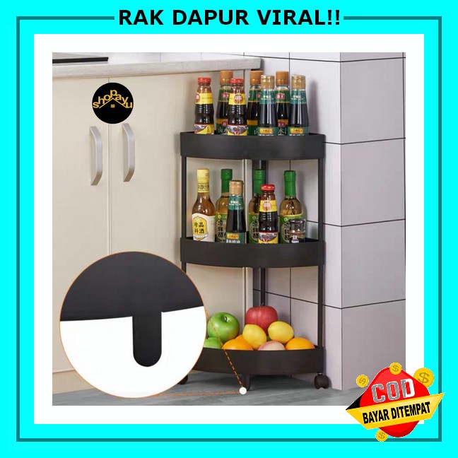 Termurah Rak Dapur Dinding Kitchen Rack Bumbu Gantung Aluminium Anti Karat / 2 Layer Rak Kamar Mandi