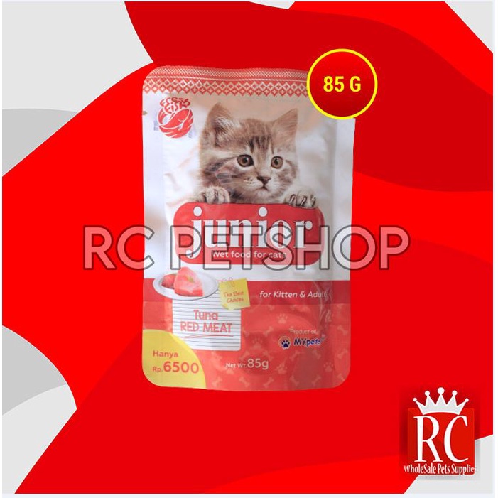 Makanan Basah Kucing Junior Wet Food Pouch 85 Gram Non Whiskas