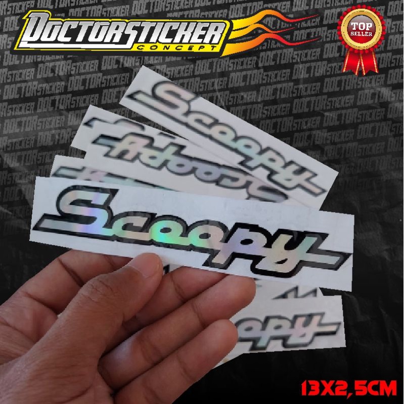 Sticker Cutting Logo Scoopy Variasi Hologram