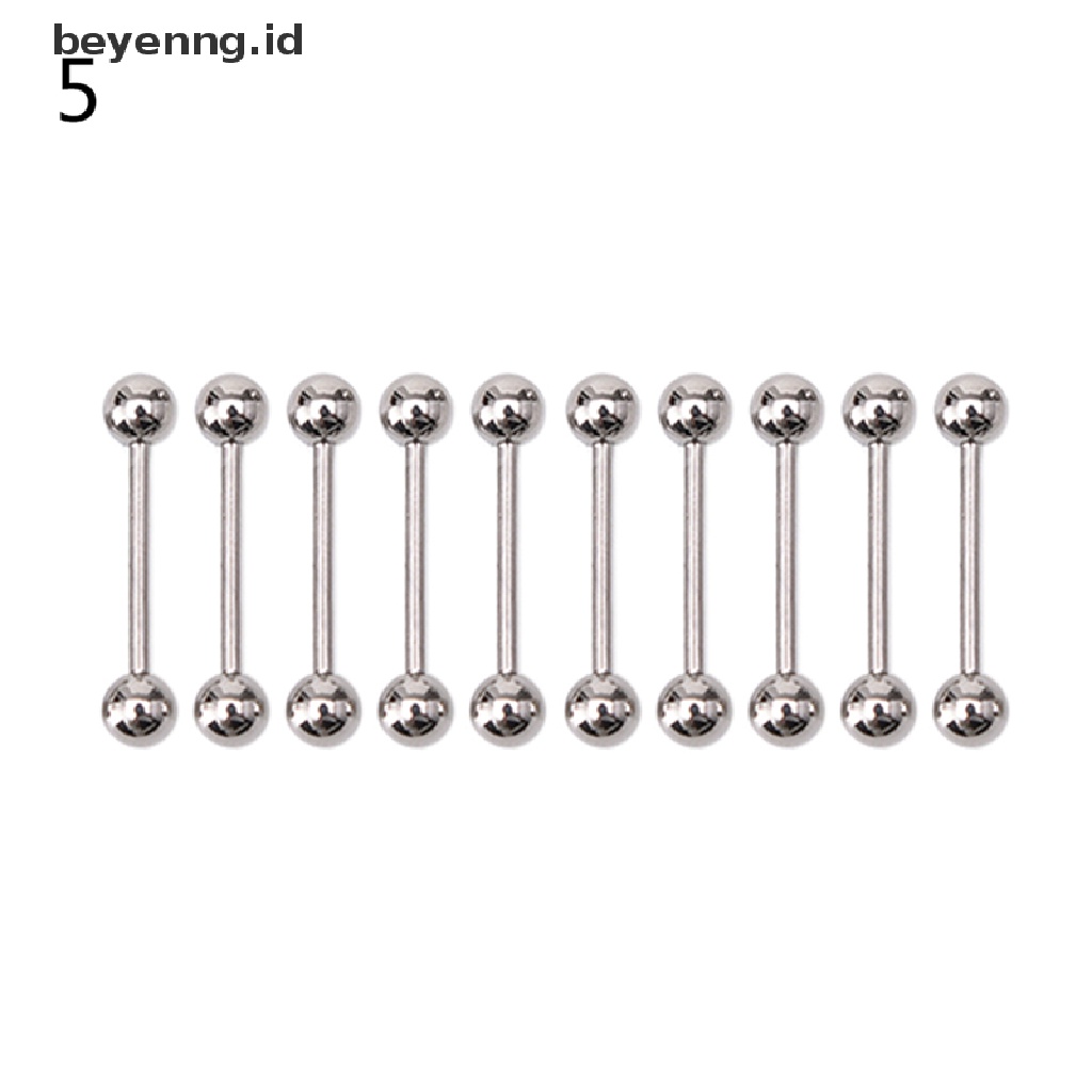 Beyen 10PCS Stainless steel Bola Lidah Pusar Nipple Barbel Rings Bars Body ID