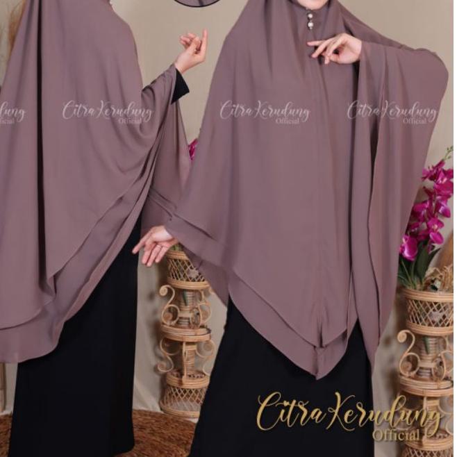 ✭ Hijab/Kerudung/Khimar Tali Syar'i Jumbo Model Pinguin 2 Layer ➯