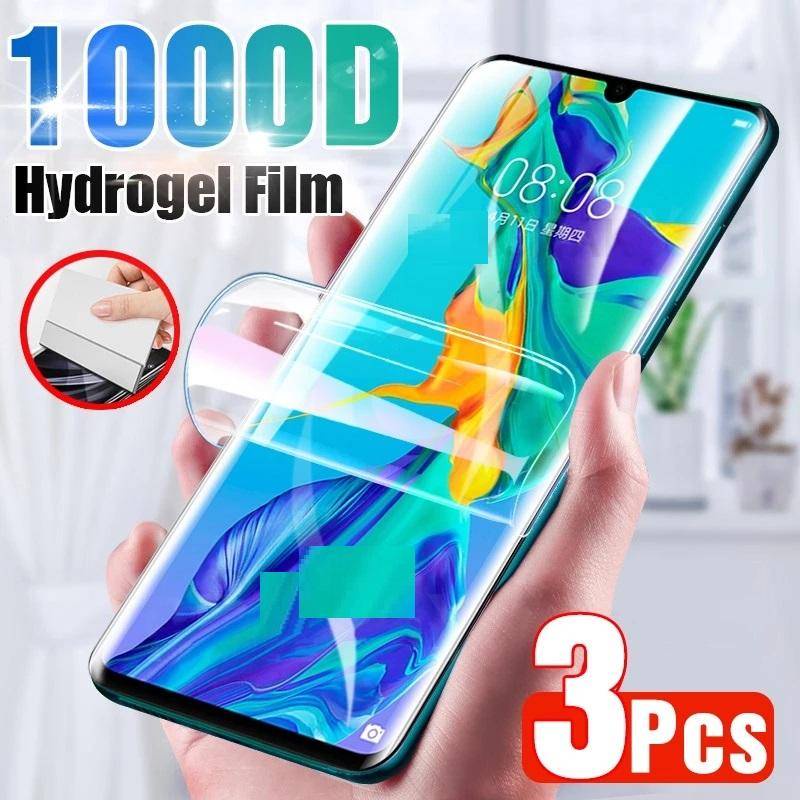 3pcs Untuk Huawei Mate 40 30 20x20 10 Pro Lite P Smart 2019 Z Pelindung Layar Full Cover Hydrogel Film Untuk Huawei P50 P40 P30 P20 P10 Lite Pro Plus