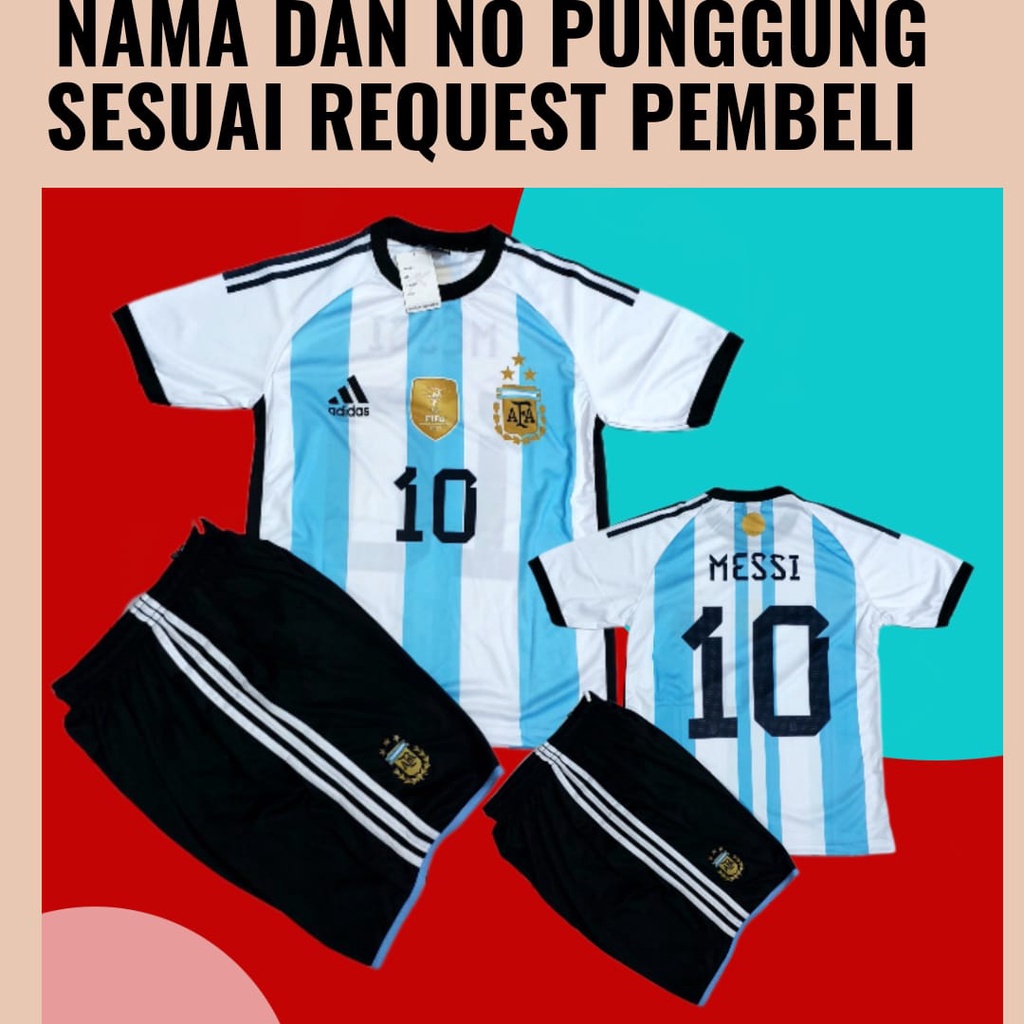 setelan baju bola argentina dewasa