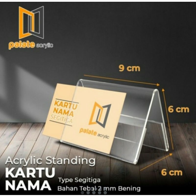 

Akrilik Kartu Nama 2 sisi segitiga, 2 mm