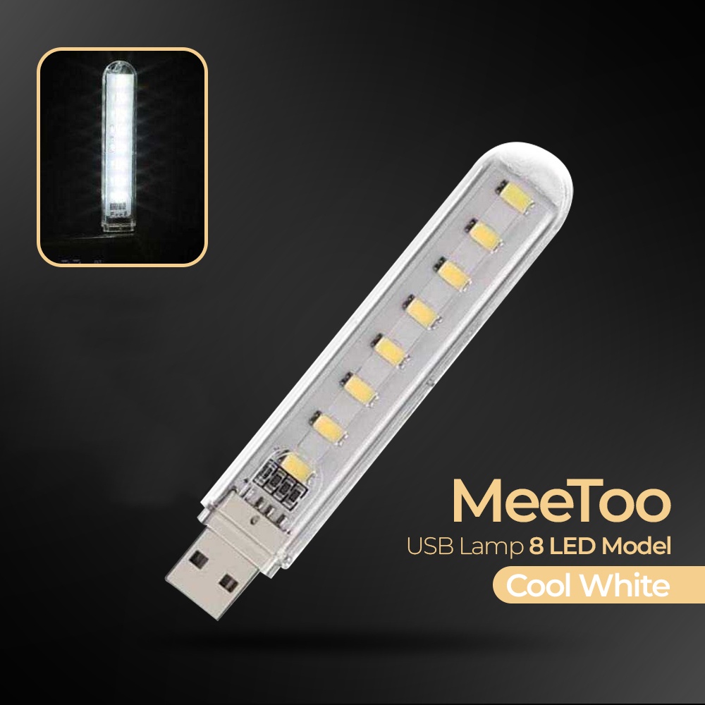 MeeToo Lampu Baca Mini LED USB Portable Cool White 12W 5V - White