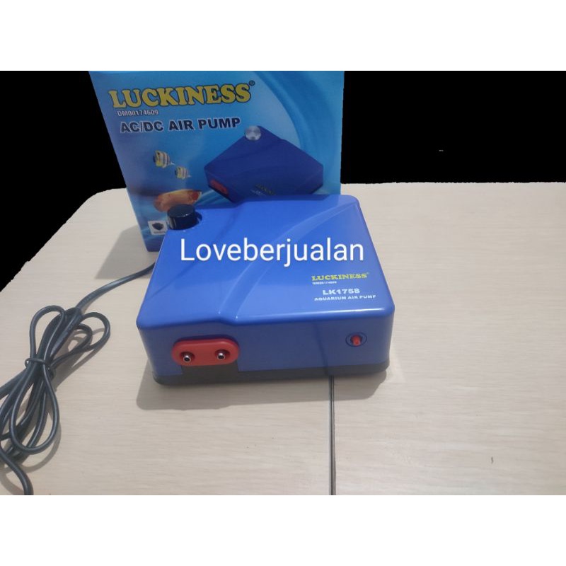 LUCKINESS AIR PUMP AERATOR LK1758 ACDC AQUARIUM KOLAM EMERGENCY 2LUBANG MATI LISTRIK PEMANCINGAN PORTABLE