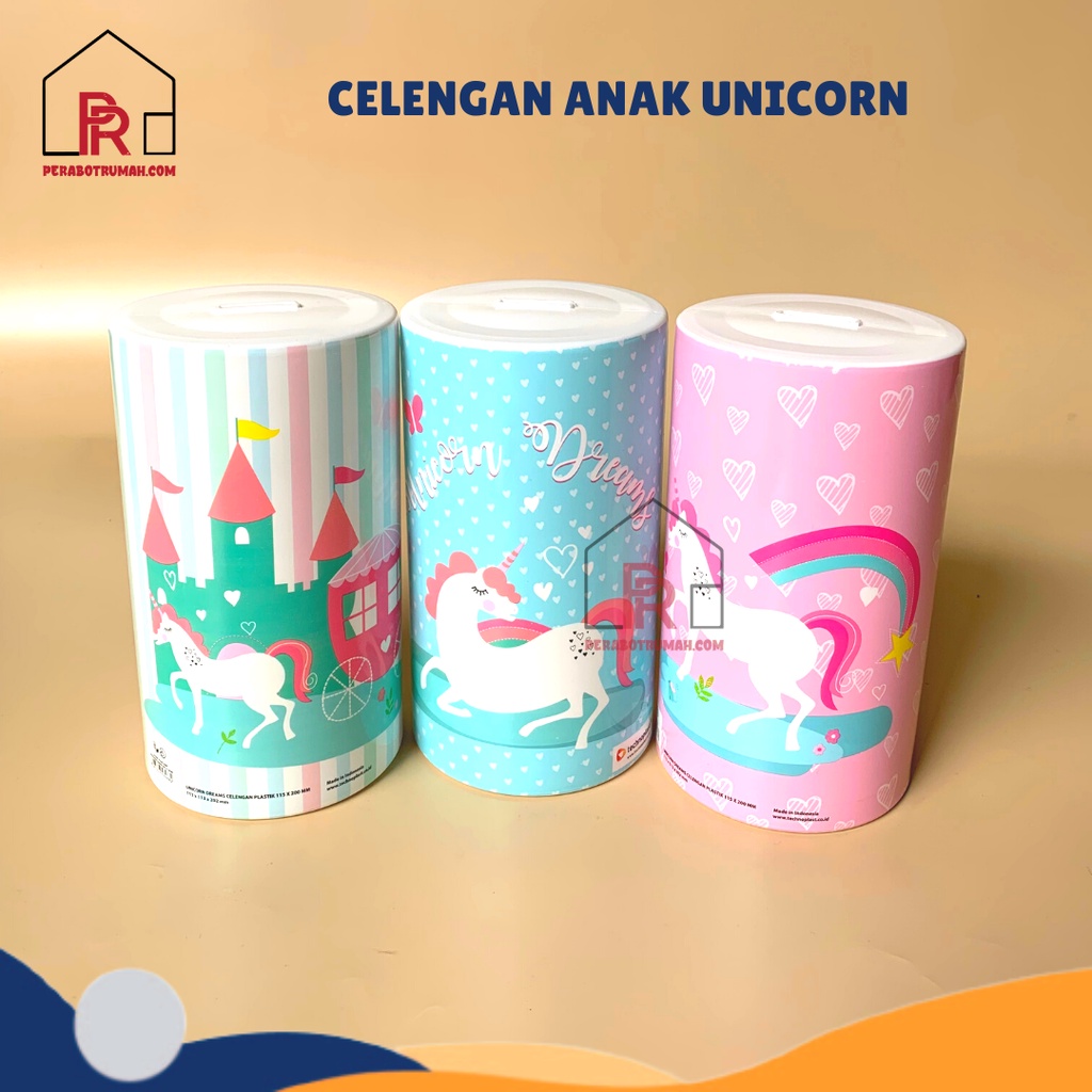 Celengan Tabung Unicorn / Celengan Plastik Tempat Menabung Anak