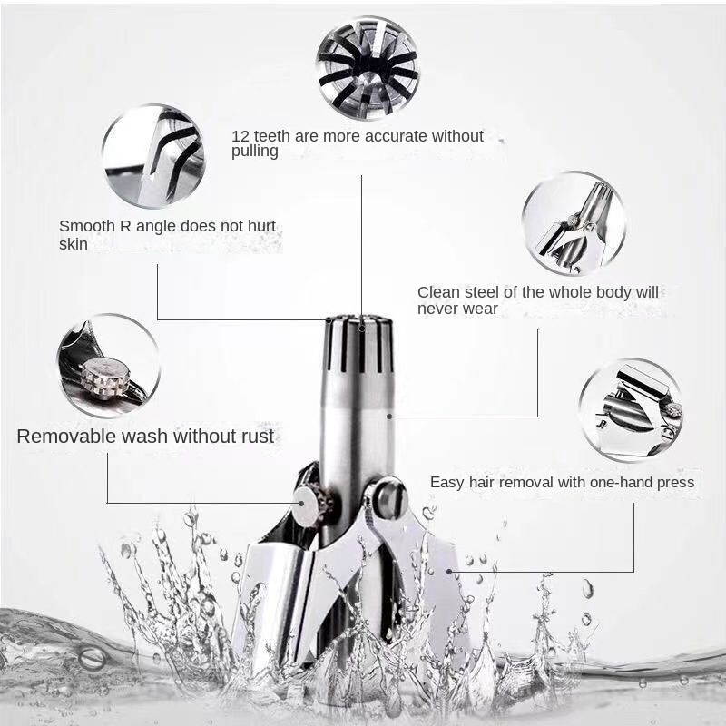 Nose Hair Trimmer Gunting Bulu Hidung Stainless Steel Trimming Alat Praktis Pembersih Bulu Hidung Manual Tidak Melukai Kulit