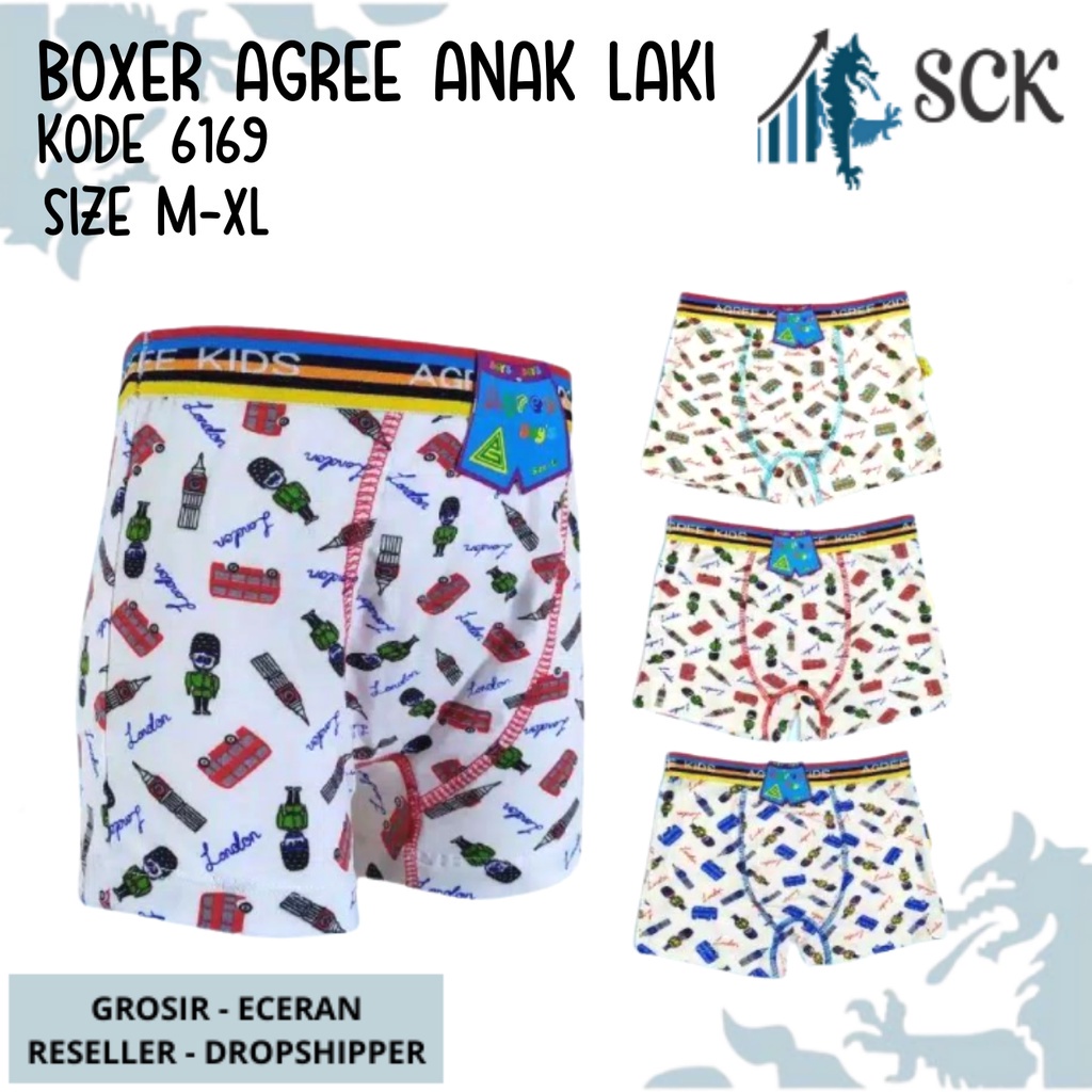 [ISI 3] CD Anak AGREE 6169 Motif Anak Model BOXER Motif - Pakaian Dalam