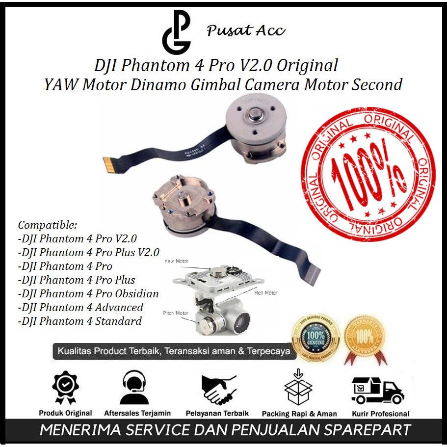 Dji Phantom 4 Pro Gimbal Yaw Roll Motor Original for Phantom 4 Pro Yaw Motor Arm
