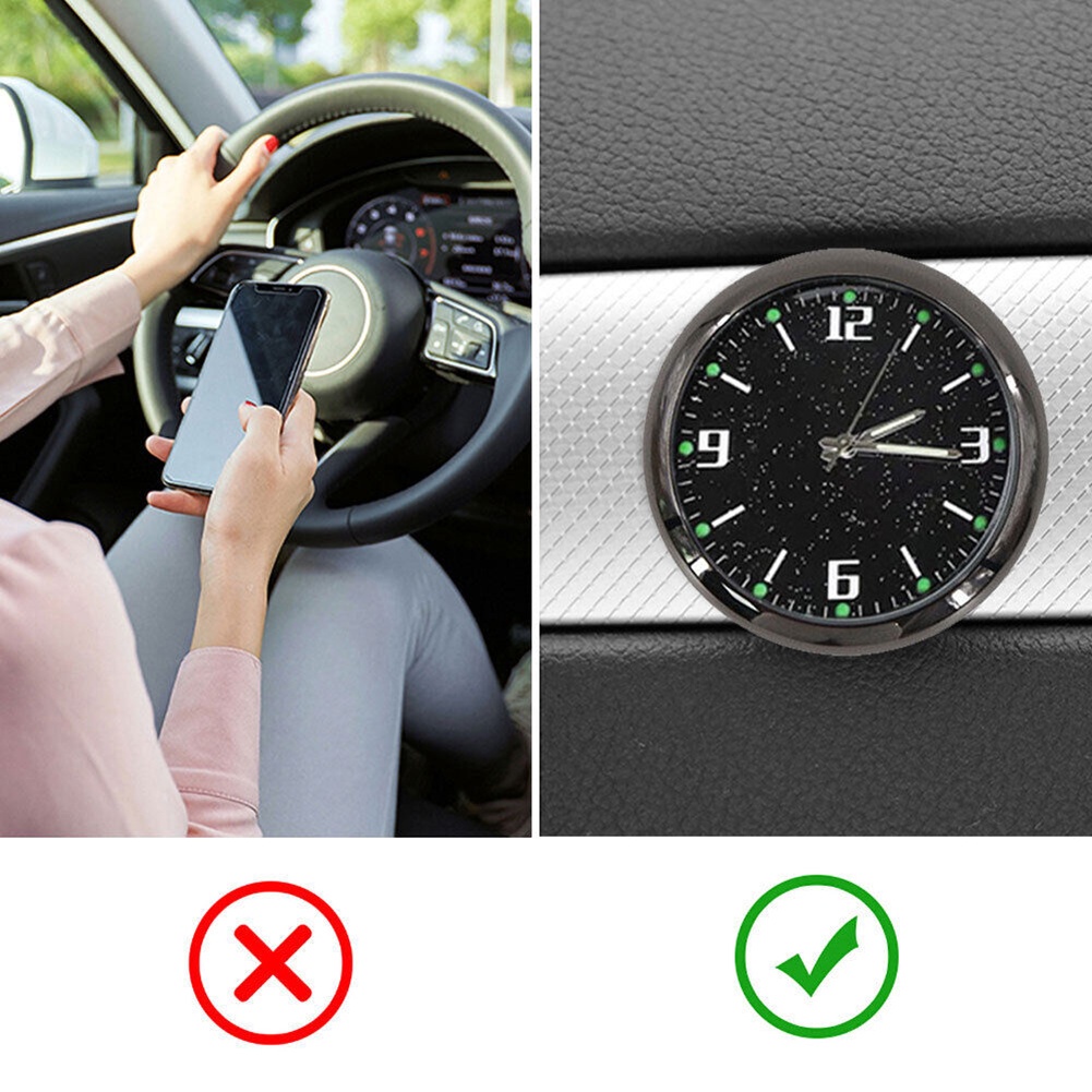 Luminous Jam Tangan Otomatis Mini Mobil Ventilasi Udara Tahan Air Kuarsa Watch Dengan Air Outlet Klip Watch Untuk Aksesoris Gaya Mobil