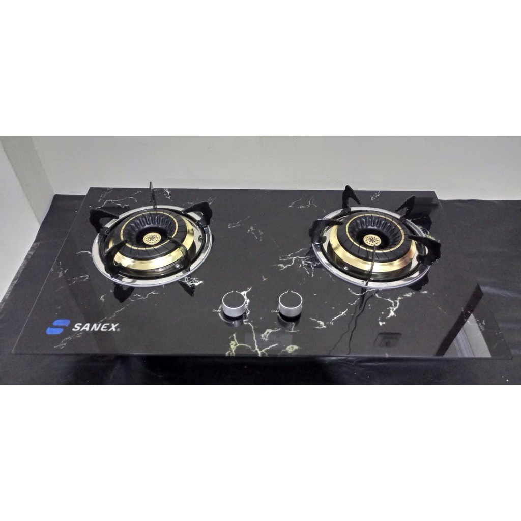 Kompor gas Tanam Sanex 2 Tungku Terbaruu Warna Hitam (SN-KT201K1) dan Warna Putih (SN-KT201K2) NEWW