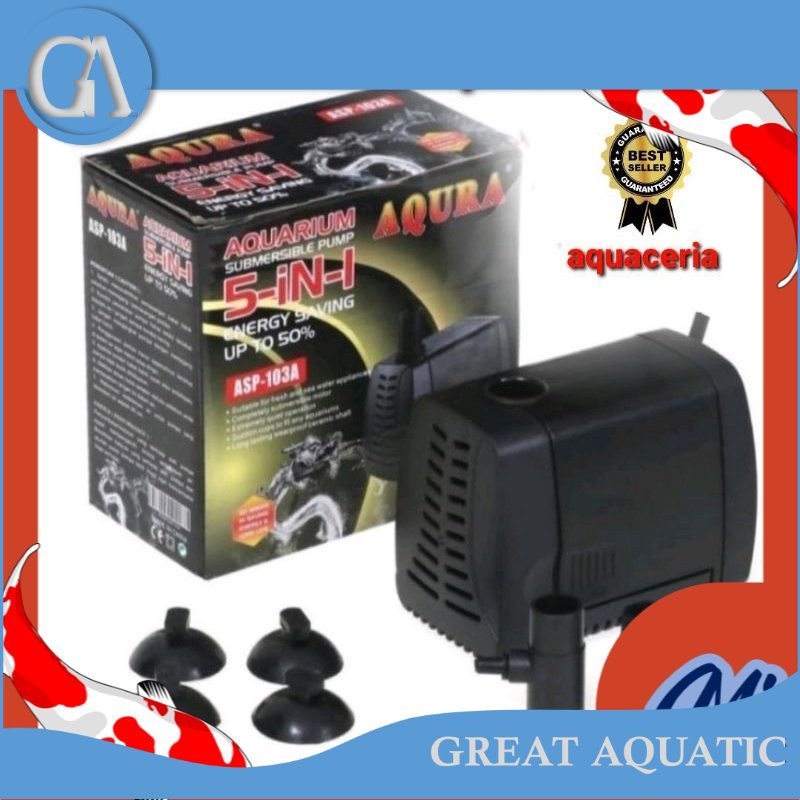 AQURA ASP 103 A power head pompa celup air kolam ikan hias ORI