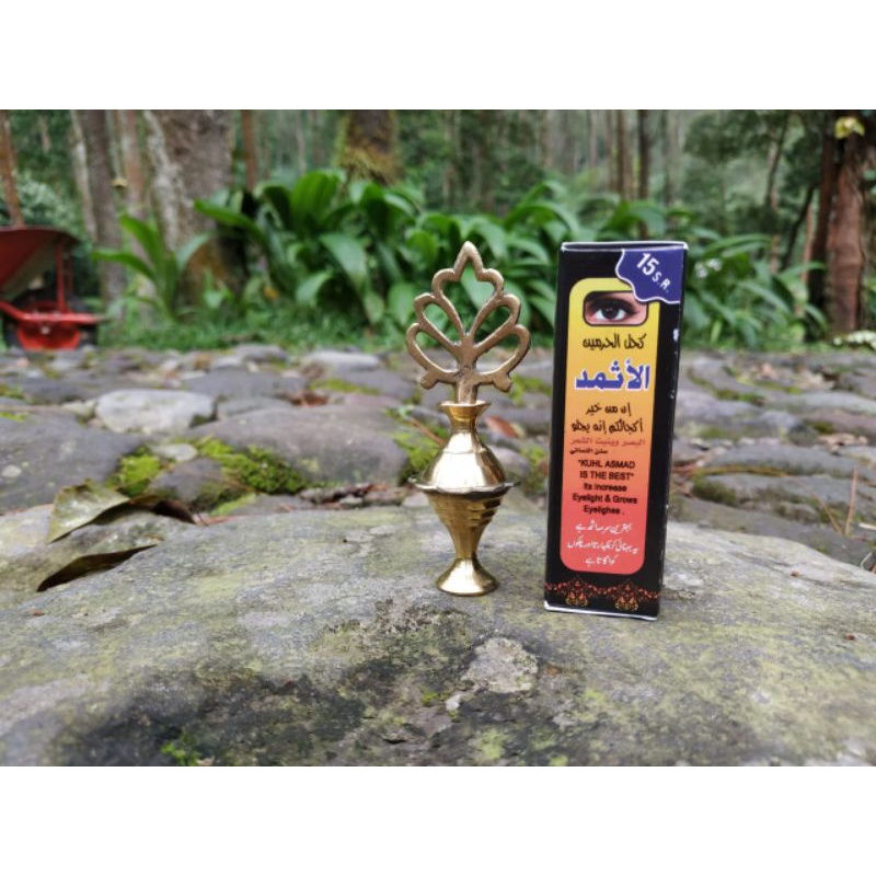 CELAK ITSMID BUBUK AL ASMAD + WADAH KUNINGAN/ celak bubuk / celak impor arab