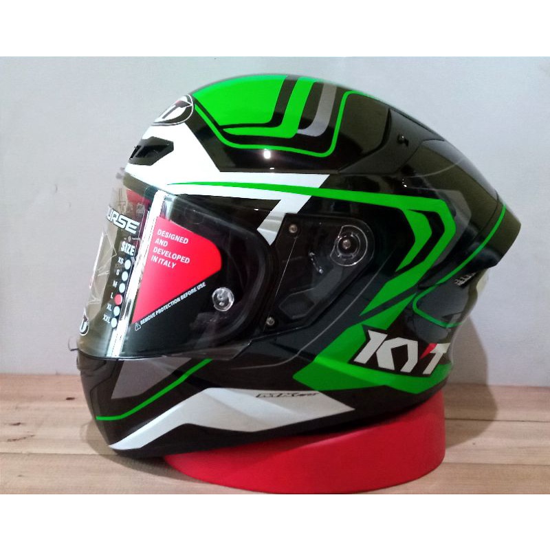 KYT TT COURSE OVERTECH BLACK GREEN