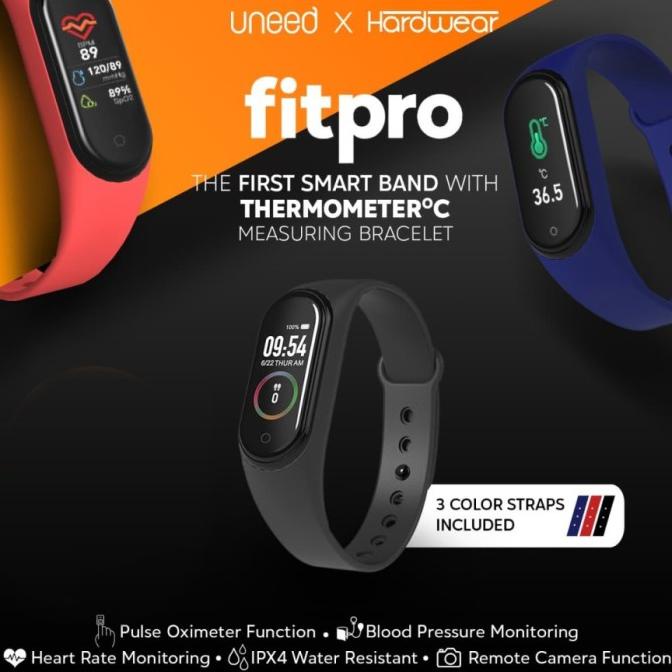 Hardwear Fitpro Smartband With Thermometer Pengukur Suhu Tubuh